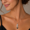 Womens Pendant Necklace, Translucent Sparkling Swiss Crystal Elements & Beads - Thumbnail Image 6