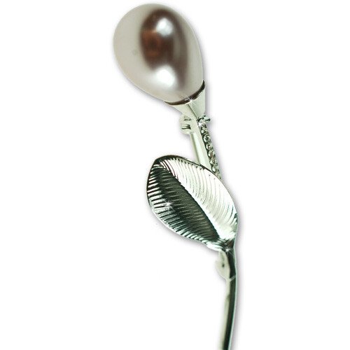 Lapel Pearl Drop Brooch Pin, Swarovski Crystal Elements, Christmas Gift for Her - Image 6