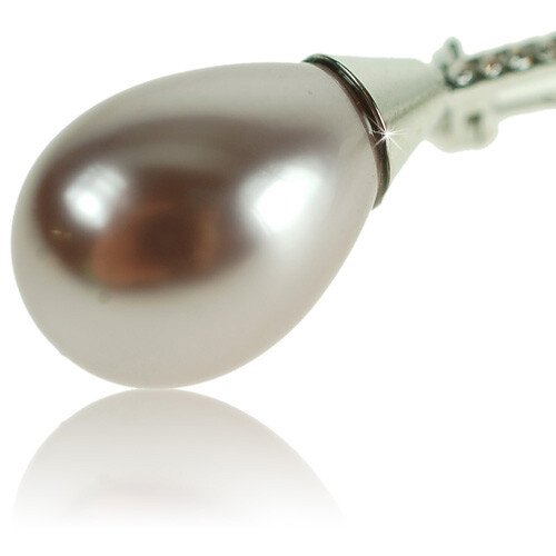 Lapel Pearl Drop Brooch Pin, Swarovski Crystal Elements, Christmas Gift for Her - Image 9