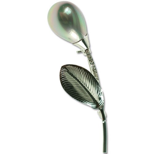 Lapel Pearl Drop Brooch Pin, Swarovski Crystal Elements, Christmas Gift for Her - Image 18