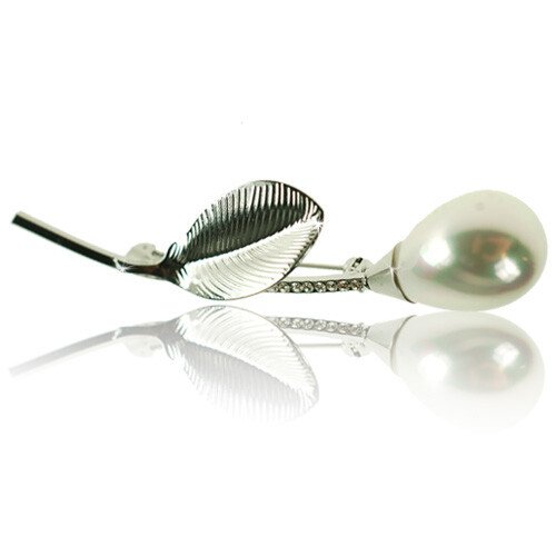 Lapel Pearl Drop Brooch Pin, Swarovski Crystal Elements, Christmas Gift for Her - Image 25