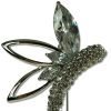 Vintage Art Deco Pear Drop Brooch Pin, Silver Rhodium, Swarovski Crystal Elements - Thumbnail Image 6