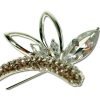 Vintage Art Deco Pear Drop Brooch Pin, Silver Rhodium, Swarovski Crystal Elements - Thumbnail Image 7