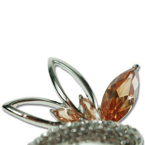 Vintage Art Deco Pear Drop Brooch Pin, Silver Rhodium, Swarovski Crystal Elements - Image 10