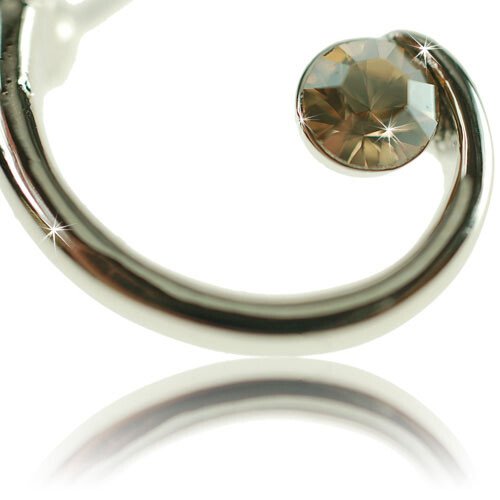 Vintage Art Deco Pear Drop Brooch Pin, Silver Rhodium, Swarovski Crystal Elements - Image 11