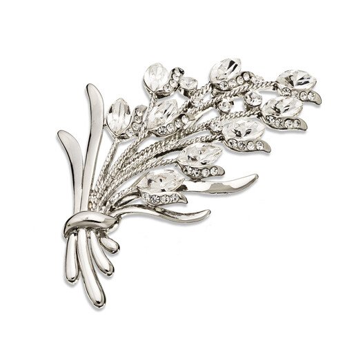 Bouquet Flower Lapel Crystal Brooch Pin Jewellery, Swarovski Crystal Elements - Image 6