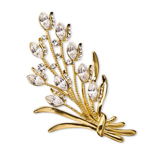 Bouquet Flower Lapel Crystal Brooch Pin Jewellery, Swarovski Crystal Elements - Image 10