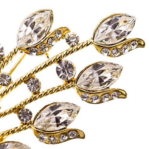Bouquet Flower Lapel Crystal Brooch Pin Jewellery, Swarovski Crystal Elements - Image 13