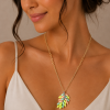 Long Chain Pendant Necklace, Swarovski Crystal Elements & Pear Drops, Gift for Her - Thumbnail Image 5