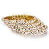 Bangle Bracelet Spiral Coil Cuff Bangle, 14K Gold, Swarovski Crystal Elements - Thumbnail Image 2