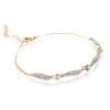 Vintage Crystal Chain Bracelet Jewelry, Swarovski Crystal Elements on 14K Gold - Thumbnail Image 3