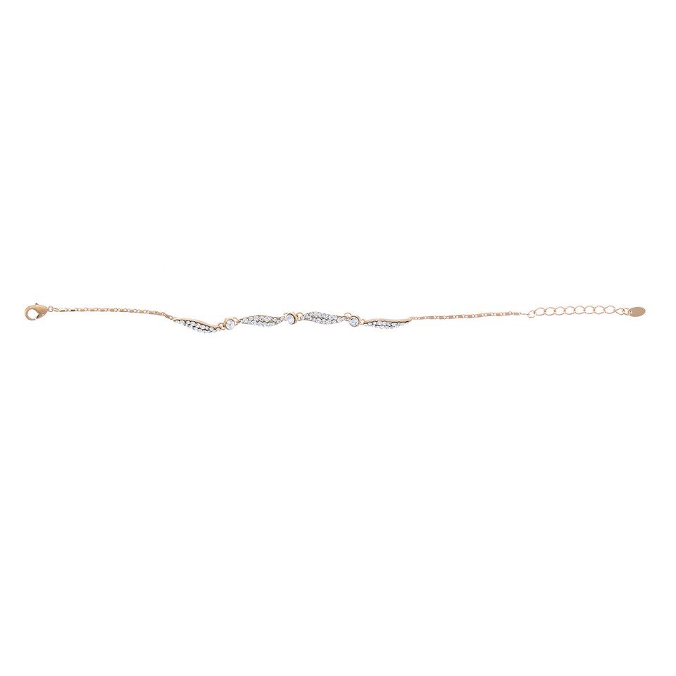 Vintage Crystal Chain Bracelet Jewelry, Swarovski Crystal Elements on 14K Gold - Image 5