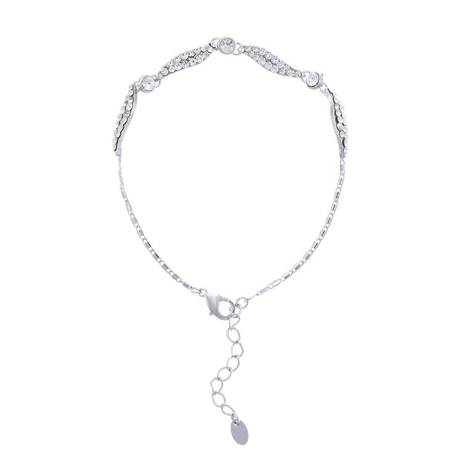 Vintage Crystal Chain Bracelet Jewelry, Swarovski Crystal Elements on 14K Gold - Image 9