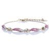 Vintage Crystal Chain Bracelet Jewelry, Swarovski Crystal Elements on 14K Gold - Thumbnail Image 12