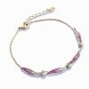 Vintage Crystal Chain Bracelet Jewelry, Swarovski Crystal Elements on 14K Gold - Thumbnail Image 13