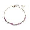 Vintage Crystal Chain Bracelet Jewelry, Swarovski Crystal Elements on 14K Gold - Thumbnail Image 14