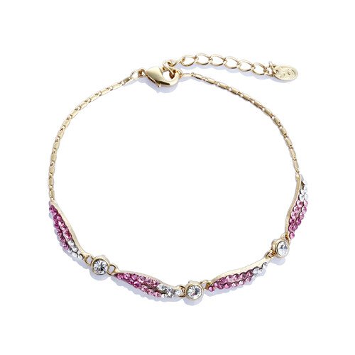 Vintage Crystal Chain Bracelet Jewelry, Swarovski Crystal Elements on 14K Gold - Image 14