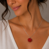 Womens Starburst Pendant Chain Necklace Jewelry Cubic Zirconia Crystal Element - Thumbnail Image 5