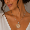 Womens Starburst Pendant Chain Necklace Jewelry Cubic Zirconia Crystal Element - Thumbnail Image 8