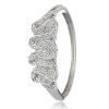 Womens Crystal Cuff Bangle, Swarovski Crystal Elements Spiral, 14K Gold Bracelet - Thumbnail Image 2