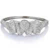 Womens Crystal Cuff Bangle, Swarovski Crystal Elements Spiral, 14K Gold Bracelet - Thumbnail Image 4