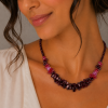 Beaded Jewellery Necklace, Agate Style Stones & Beads, Swarovski Crystal Elements - Thumbnail Image 6