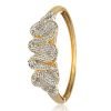 Womens Crystal Cuff Bangle, Swarovski Crystal Elements Spiral, 14K Gold Bracelet - Thumbnail Image 8