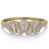 Womens Crystal Cuff Bangle, Swarovski Crystal Elements Spiral, 14K Gold Bracelet - Thumbnail Image 10