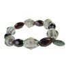 Women Stretch Cuff Bangle Bracelet, Murano Style Glass Bead, Foil Cut Glass, Janeo - Thumbnail Image 2