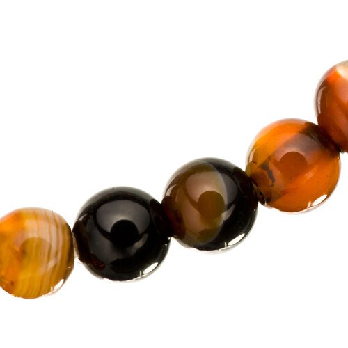 Mens Bracelet, Agate Beads Natural Stones Wristband, Swarovski Crystal Elements - Image 6