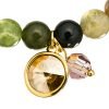 Mens Bracelet, Agate Beads Natural Stones Wristband, Swarovski Crystal Elements - Thumbnail Image 11
