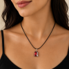 Teddy Crystal Pendant Necklace on Black Cord Tie, Costume Jewellery, Ideal Gift - Thumbnail Image 10