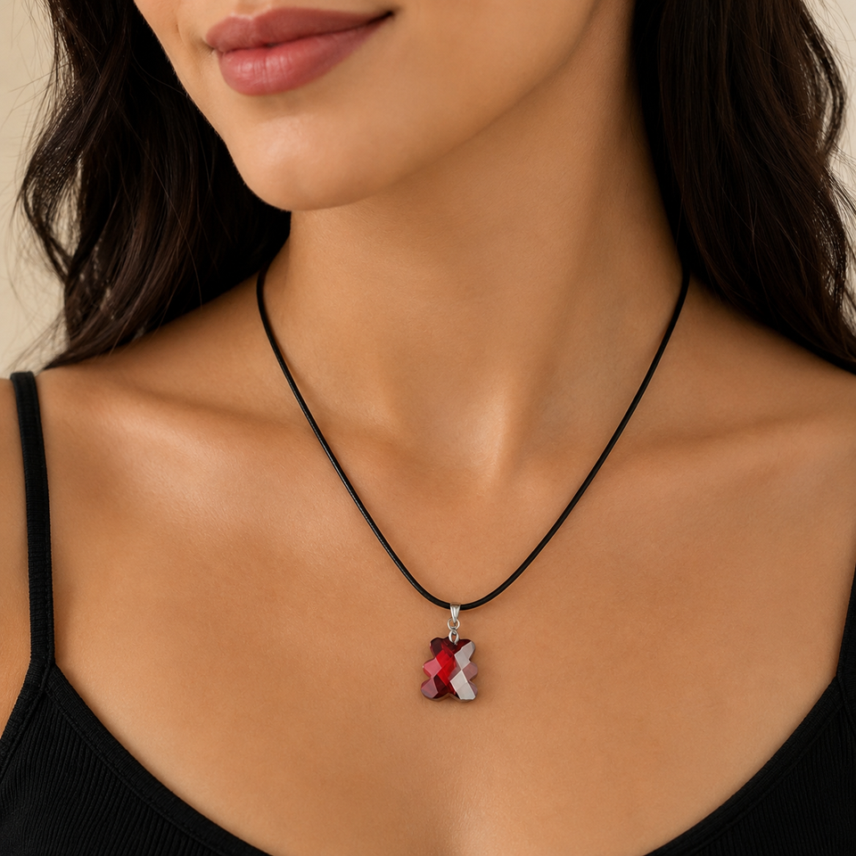 Teddy Crystal Pendant Necklace on Black Cord Tie, Costume Jewellery, Ideal Gift - Image 10