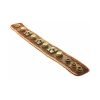Mens Antique Brown Leather Wristband Stitched Strap, Gothic Cross and Brass Studs - Thumbnail Image 3