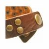 Mens Leather Wristband Strap Dark Brown Genuine Buffalo. Adjustable Cuff, Janeo - Thumbnail Image 3