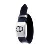 Engraved Skull Mens Bracelet Leather Strap Wristband, Stainless Steel, Great Gift - Thumbnail Image 6