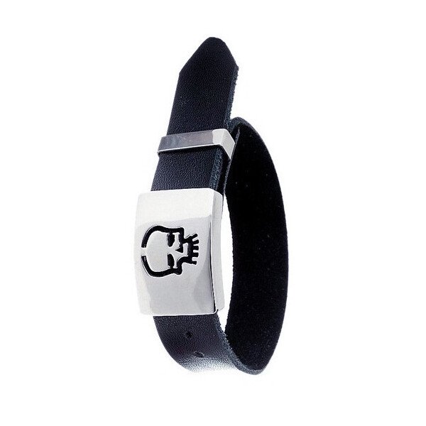 Engraved Skull Mens Bracelet Leather Strap Wristband, Stainless Steel, Great Gift - Image 6