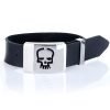Engraved Skull Mens Bracelet Leather Strap Wristband, Stainless Steel, Great Gift - Thumbnail Image 7