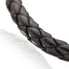 Mens Leather Bracelet Wristband, Braided Platted Cords Stainless Steel Links - Thumbnail Image 4