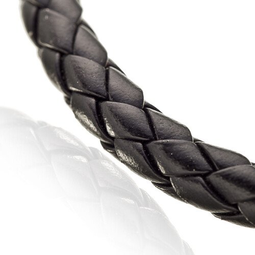 Mens Leather Bracelet Wristband, Braided Platted Cords Stainless Steel Links - Image 4