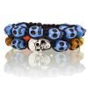 Shamballa Jewellery Cord Bangle Bracelets Pair with Multi Colour Skulls, Janeo - Thumbnail Image 5