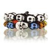 Shamballa Jewellery Cord Bangle Bracelets Pair with Multi Colour Skulls, Janeo - Thumbnail Image 9