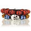 Shamballa Jewellery Cord Bangle Bracelets Pair with Multi Colour Skulls, Janeo - Thumbnail Image 12