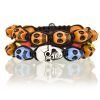 Shamballa Jewellery Cord Bangle Bracelets Pair with Multi Colour Skulls, Janeo - Thumbnail Image 3
