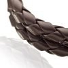 Mens Bracelet Black or Brown Twin Leather Platted Cords Wristband, Button Fasten - Thumbnail Image 9
