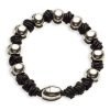 Mens Genuine Leather Bracelet Wristband, Knotted Style with Magnetic Balls Fasten - Thumbnail Image 5