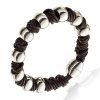 Mens Genuine Leather Bracelet Wristband, Knotted Style with Magnetic Balls Fasten - Thumbnail Image 7