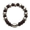 Mens Genuine Leather Bracelet Wristband, Knotted Style with Magnetic Balls Fasten - Thumbnail Image 8