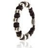 Mens Genuine Leather Bracelet Wristband, Knotted Style with Magnetic Balls Fasten - Thumbnail Image 9