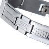 Mens Slim Bracelet Solid Stainless Steel Silver Wrist Band, Retro Links, Janeo - Thumbnail Image 3
